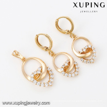 63990-Xuping Engagement pendant and earring sets crystal jewellery set with heart